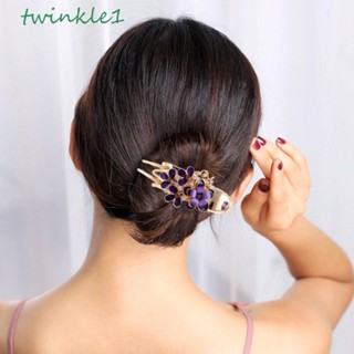 Twinkle1 กิ๊บติดผม รูปปู ปลาฉลาม ประดับพลอยเทียม หรูหรา สไตล์เกาหลี สําหรับผู้หญิง