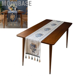 Moonbase Table Runner  Dustproof Tassel Floral for Restaurant