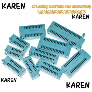 Karen ซ็อกเก็ต IC สีเขียว 14P 16P 20P 40P 14 16 18 20P Pin