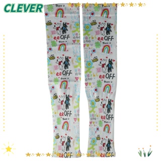 Clever ปลอกแขน ผ้าเรยอน แบบบาง กันแดด ทรงหลวม ลายดอกไม้ สีรุ้ง เหมาะกับฤดูร้อน สําหรับขี่จักรยานกลางแจ้ง 2 คู่