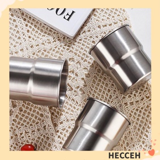 Hecceh แก้วกาแฟสเตนเลส วางซ้อนกันได้ 300 มล. สีเงิน สําหรับตั้งแคมป์ ปิกนิก เดินทาง บ้าน