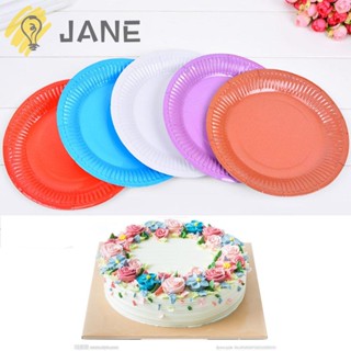 Jane 20 ชิ้น / แพ็ค จานกระดาษ ทรงกลม เด็ก DIY ตกแต่งวันเกิด งานแต่งงาน ใช้แล้วทิ้ง บนโต๊ะอาหาร