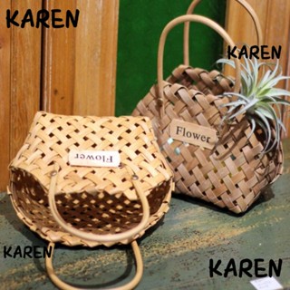 Karen ตะกร้าดอกไม้ แฮนด์เมด DIY สําหรับตกแต่ง