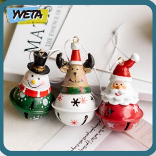 Yveta กระดิ่งแขวนตกแต่งต้นคริสต์มาส DIY ลายกวางเรนเดียร์ สโนว์แมน