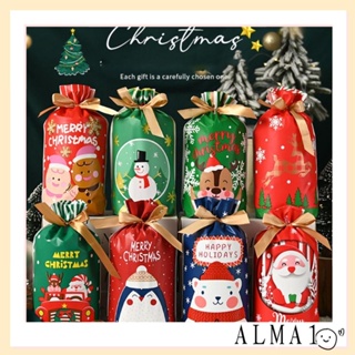 Alma ถุงขนม ลายซานตาคลอส คริสต์มาส สโนว์แมน เกล็ดหิมะ สําหรับตกแต่งบ้าน 50 ชิ้น