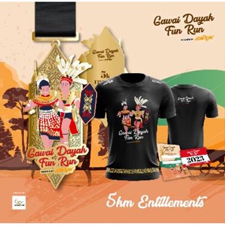 เสื้อยืด GAWAI DAYAK FUN RUN Sublimation Baju Microfiber Jersi Jersey Sublimation สําหรับผู้ชาย