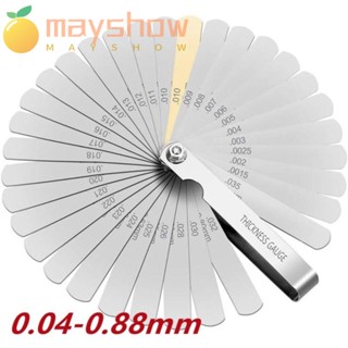 Mayshow เครื่องมือวัดความหนา 32 ใบมีด สเตนเลส แบบพกพา ความแม่นยําสูง 0.04-0.88 มม. สําหรับงานไม้