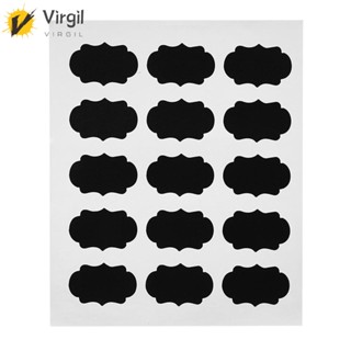 [Virgil.th] สติกเกอร์ฉลากกระดานดํา 15 ชิ้น สําหรับกล่องโหล