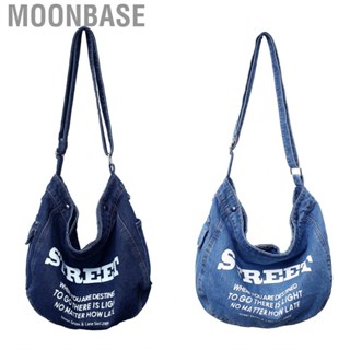 Moonbase Women One Shoulder Bag  Ladies Messenger Large  Adjustable Strap Denim for School