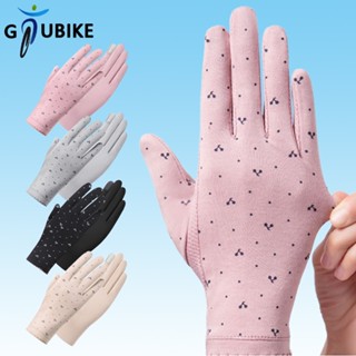 Gtubike ถุงมือกันแดด ผ้าฝ้าย แบบเต็มนิ้ว ป้องกันรังสียูวี ระบายอากาศ สวมใส่สบาย แฟชั่นสําหรับผู้ชาย และผู้หญิง