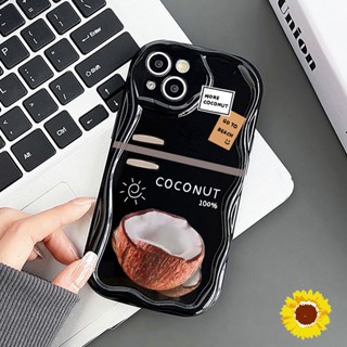 มะพร้าว ครีมเคสโทรศัพท์นุ่มสำหรับiPhone 11 12 13 14 15 Pro Max 7 8 Plus XS Max XR X SE 2020 ฝาครอบซิลิโคนปลอก