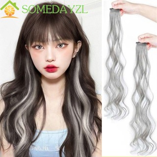 Somedayzl วิกผมไฟเบอร์ธรรมชาติ แบบแขวน ไร้รอยต่อ ทนความร้อน สีชมพู DIY สําหรับผู้หญิง 1 คู่