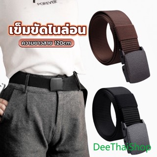 DeeThai เข็มขัดหัวพลาสติก ความยาว 120 cm สายไนล่อน ไม่ต้องเจาะรู เเข็มขัดแฟชั่น belt