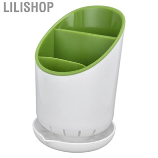 Lilishop Utensil Holder  PP Plastic Durable 3 Compartment  Multifunctional Drainer  for Restaurant Home Kitchen