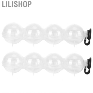 Lilishop 2PCS Ice Ball Mold 4 Hole PP Round Maker With Silicone Lid Household F