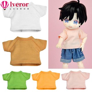 Lveror เสื้อยืดลําลอง ผ้าฝ้าย ขนาดเล็ก แฮนด์เมด DIY สําหรับตุ๊กตาเด็ก