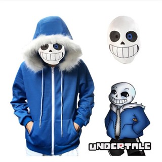 Undertale Sans เสื้อแจ็กเก็ต มีฮู้ด ลายโครงกระดูก คอสเพลย์ เกมอนิเมะ สําหรับปาร์ตี้ฮาโลวีน เทศกาล