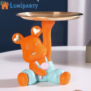 Lumiparty ถาดเก็บกุญแจ รูปการ์ตูนหมี อเนกประสงค์ สําหรับตกแต่งห้องนั่งเล่น โต๊ะชา โต๊ะทีวี