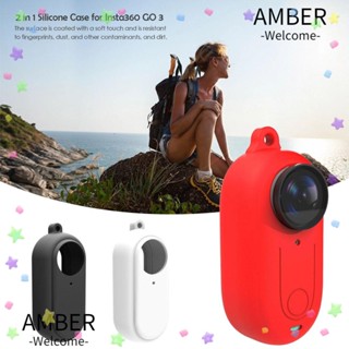 Amber ฝาครอบเลนส์กล้อง ซิลิโคน กันลื่น ทนทาน อุปกรณ์เสริม สําหรับกล้อง Insta360 GO 3