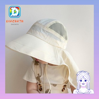 Diachath หมวกบังแดด หมวกชาวประมง ขนาดใหญ่ สีพื้น ระบายอากาศ แห้งเร็ว ป้องกันรังสียูวี บังแดด สําหรับเด็กผู้หญิง