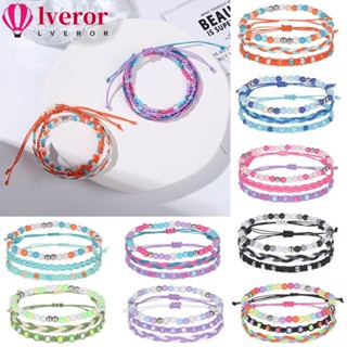 Lveror สร้อยข้อมือลูกปัด หลายสี หลายชั้น 3 ชิ้น ต่อชุด สําหรับผู้หญิง