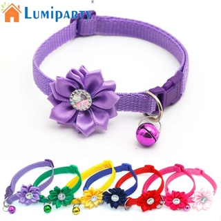 Lumiparty ปลอกคอ ลายดอกไม้ พร้อมกระดิ่ง ปรับได้ อุปกรณ์เสริม สําหรับสัตว์เลี้ยง สุนัข แมว