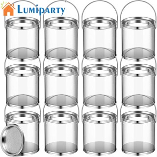 Lumiparty กระป๋องเปล่า ทรงกระบอก พร้อมฝาปิด สีโปร่งใส สําหรับใส่ขนมคุกกี้ 12 ชิ้น