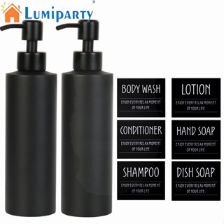 Lumiparty ขวดจ่ายสบู่ เจลล้างมือ แบบเติมได้ พร้อมสติกเกอร์ ขนาด 350 มล. สําหรับห้องครัว ห้องน้ํา 2 ชิ้น