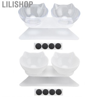 Lilishop 15° Inclined  Double Bowl Neck Guard Pet  For Home Household