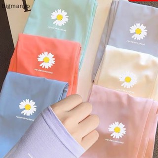[bigmango] ปลอกแขน ผ้าเรยอน ลายดอกเดซี่ ระบายอากาศ ป้องกันรังสียูวี สไตล์เกาหลี สําหรับผู้หญิง และผู้ชาย พร้อมส่ง