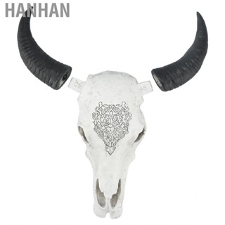 Hanhan Resin Bull Head Wall Hanging Decoration Long Horn  Sculpture Backgroun New