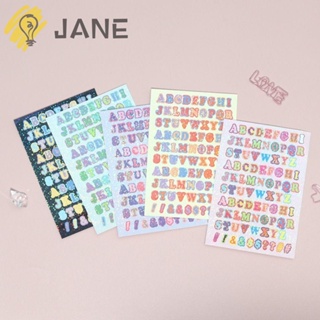 Jane สติกเกอร์ตัวอักษร PVC หลากสีสัน สําหรับตกแต่งสมุดภาพ DIY 25 แผ่น