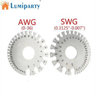 Lumiparty เกจวัดความหนาสายไฟ สเตนเลส ทรงกลม 0-36 Awg 0.3125 นิ้ว -0.007 นิ้ว