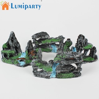 Lumiparty พร็อพหินเทียมเรซิ่น สําหรับตกแต่งตู้ปลา