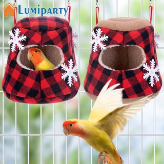 Lumiparty บ้านนกแก้ว ผ้าฝ้าย ลายสก๊อต เกล็ดหิมะ อบอุ่น สําหรับหนูแฮมสเตอร์ หนูตะเภา