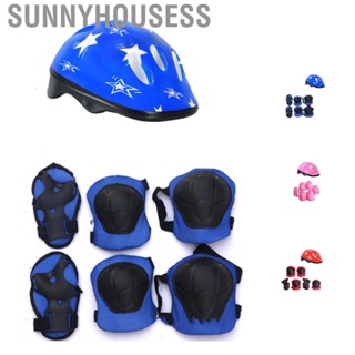 Sunnyhousess 7Pcs Kids Skateboard Protection Kit PVC  Knee Elbow Wrist Pad for Skating Cycling