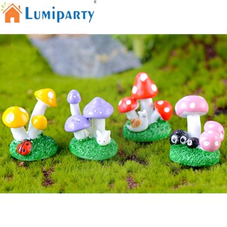 Lumiparty เห็ดเรซิ่น อเนกประสงค์ กันน้ํา กันสนิม หลากสี สําหรับตกแต่งภูมิทัศน์ขนาดเล็ก