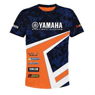 เสื้อกีฬาแขนสั้น ลายทีมแข่ง Yamaha Sublimation Jersi Jersey Baju Microfiber