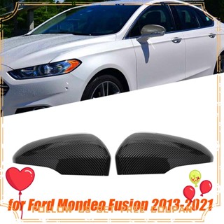 ขอบฝาครอบกระจกมองหลังรถยนต์ คาร์บอนไฟเบอร์ ABS สําหรับ Ford Mondeo Fusion 2013-2021 1 คู่