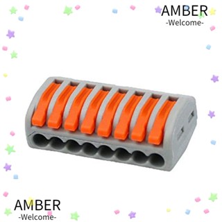 Amber ขั้วต่อเชื่อมสายไฟ PCT-218 8 พอร์ต สีส้ม 10 ชิ้น