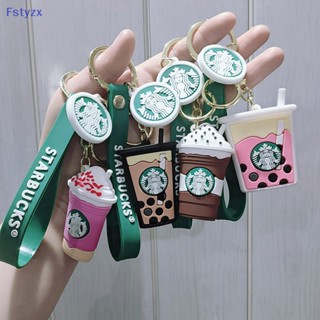 Fstyzx พวงกุญแจ จี้รูปแก้วกาแฟ Starbucks น่ารัก ขนาดพกพา สําหรับห้อยกระเป๋า