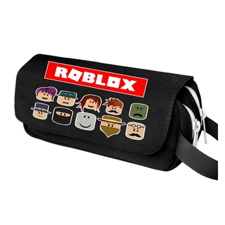Roblox กระเป๋าดินสอ ผ้าแคนวาส พิมพ์ลายการ์ตูน สองชั้น จุของได้เยอะ เหมาะกับของขวัญ สําหรับนักเรียน