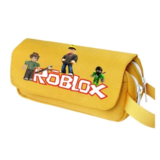 Roblox กระเป๋าดินสอ ผ้าแคนวาส พิมพ์ลายการ์ตูน สองชั้น จุของได้เยอะ เหมาะกับของขวัญ สําหรับนักเรียน