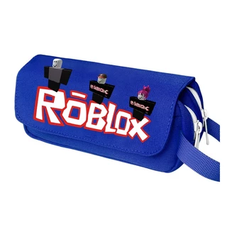 Roblox กระเป๋าดินสอ ผ้าแคนวาส พิมพ์ลายการ์ตูน สองชั้น จุของได้เยอะ เหมาะกับของขวัญ สําหรับนักเรียน
