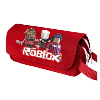 Roblox กระเป๋าดินสอ ผ้าแคนวาส พิมพ์ลายการ์ตูน สองชั้น จุของได้เยอะ เหมาะกับของขวัญ สําหรับนักเรียน