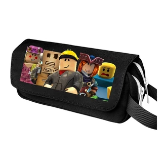 Roblox กระเป๋าดินสอ ผ้าแคนวาส พิมพ์ลายการ์ตูน สองชั้น จุของได้เยอะ เหมาะกับของขวัญ สําหรับนักเรียน