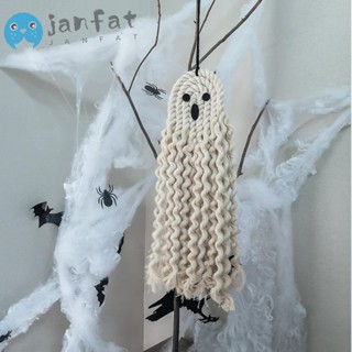 Janfat ของเล่นถักทอมือ ขนาดใหญ่ น้ําหนักเบา สีขาว น่ากลัว สําหรับแขวนตกแต่งบ้าน ปาร์ตี้