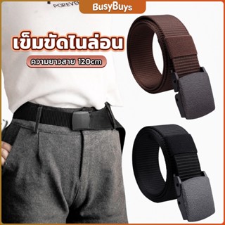 B.B. เข็มขัดหัวพลาสติก ความยาว 120 cm สายไนล่อน ไม่ต้องเจาะรู เเข็มขัดแฟชั่น belt