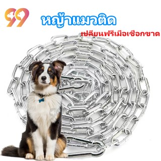 99PET โซ่สแตนเลส 304 พร้อมตัวล็อคแบบ snap และแหวนเชื่อมต่ออย่างรวดเร็ว ยาว 2 เมตร มี 2 ขนาด ใช้เป็นสายจูงสุนัขได้