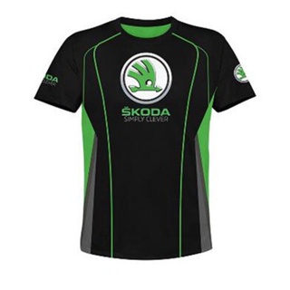 เสื้อยืด ลายทีมแข่ง Skoda Sublimation Baju Microfiber Jersi Jersey